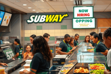 Anuncio de empleo para 45 puestos de dependientes en Subway
