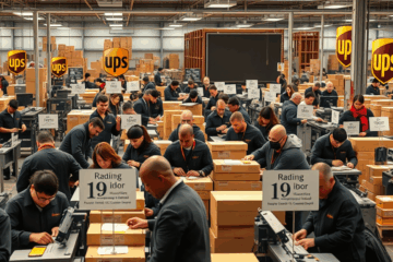 Imagen destacada sobre las 39 vacantes en UPS para auxiliares de expedición y clasificación.