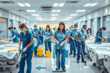 Imagen sobre las 54 plazas disponibles para auxiliares de limpieza hospitalaria.