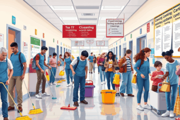 Oportunidades laborales para auxiliares de limpieza en escuelas.