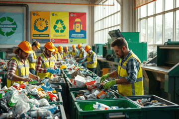 Imagen que representa las oportunidades laborales para operadores de reciclaje en un entorno sostenible.